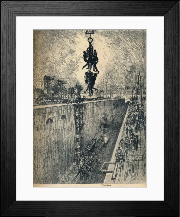 Framed Print : The End of the Day-Gatun Lock, 1912. Artist: Joseph Pennell Framed Print : The End of the Day-Gatun Lock, 1912. Artist: Joseph Pennell