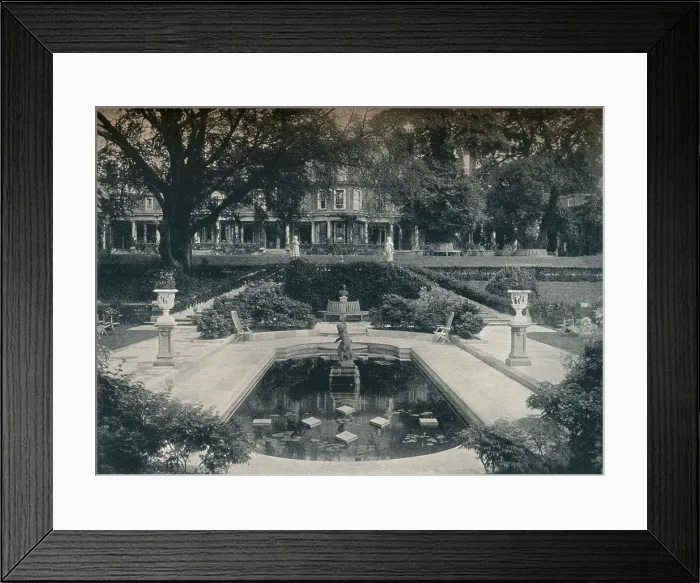 Framed Print : Lily Basin and West Front; The Hill, Hampstead Heath, c1900. Creator: Unknown. Lily Basin and West Front; The Hill, Hampstead Heath, c1900. Creator: Unknown