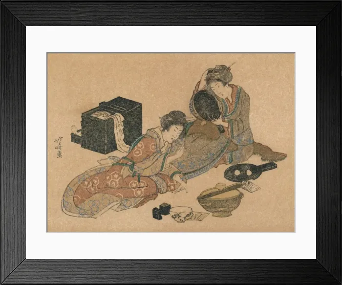 Framed Print : New-Year Card or Surimono, c1890 Framed Print : New-Year Card or Surimono, c1890