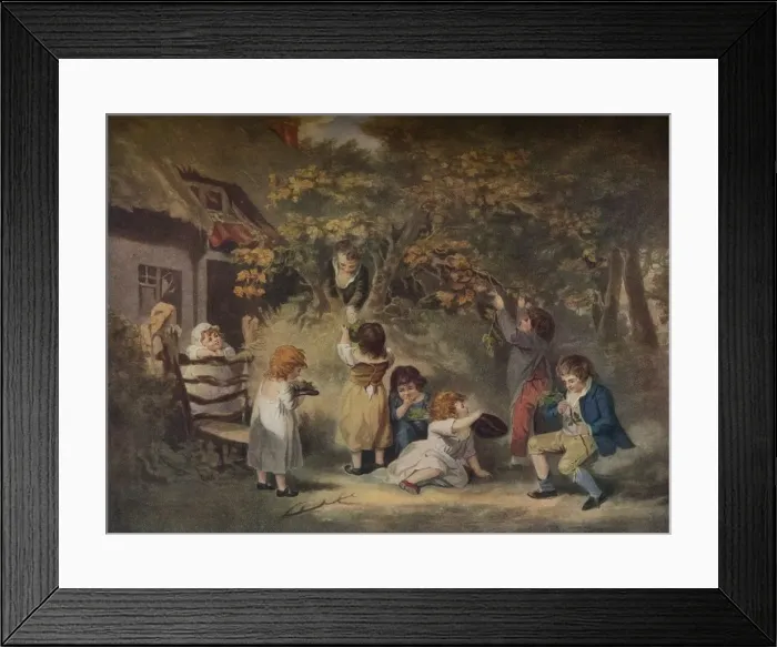 Framed Print : Children Nutting, c1783. Artist: Edward Dayes Framed Print : Children Nutting, c1783. Artist: Edward Dayes
