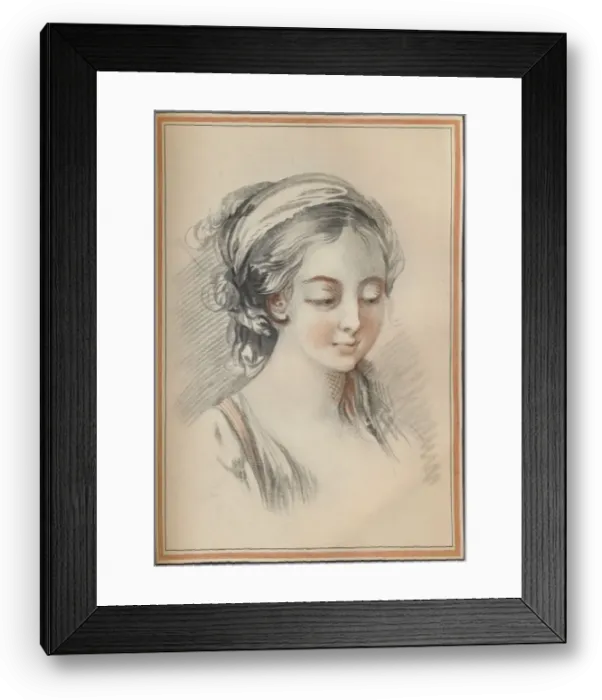 Framed Print : Head of a Girl, c1746. Artist: Francois Boucher Framed Print : Head of a Girl, c1746. Artist: Francois Boucher