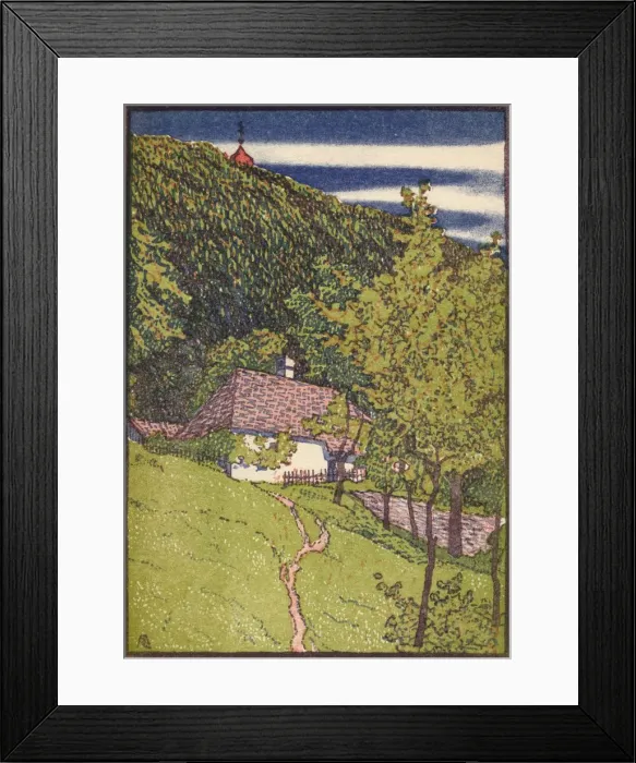 Framed Print : A coloured wood engraving, c1910. Artist: Rudolf Junk Framed Print : A coloured wood engraving, c1910. Artist: Rudolf Junk