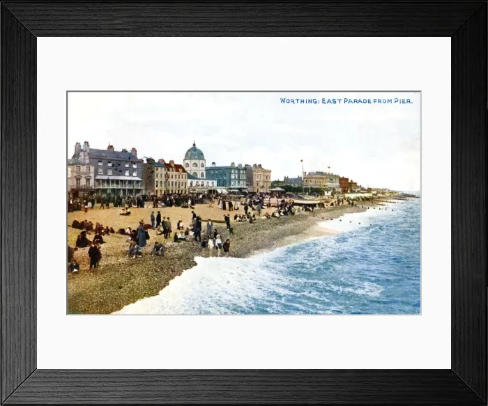 Framed Print : East Parade from the pier, Worthing, Sussex, early 20th century Framed Print : East Parade from the pier, Worthing, Sussex, early 20th century