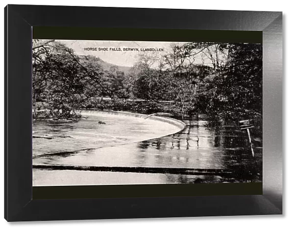 Horseshoe Falls on the River Dee, near Llangollen, Wales, early 20th century