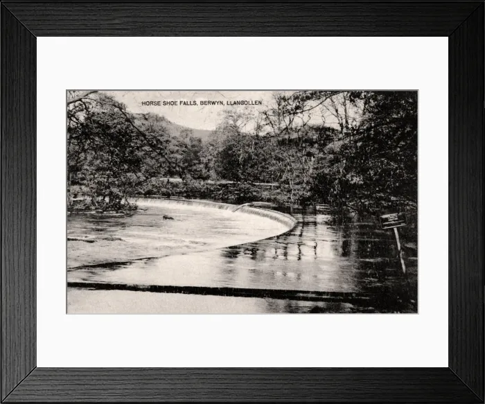 Framed Print : Horseshoe Falls on the River Dee, near Llangollen, Wales, early 20th century Framed Print : Horseshoe Falls on the River Dee, near Llangollen, Wales, early 20th century