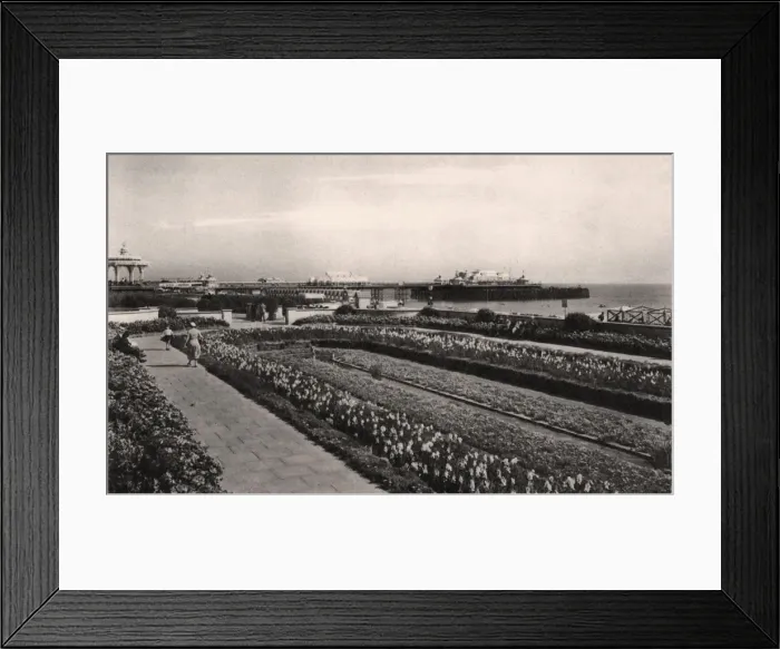Framed Print : Floral gardens and the West Pier, Brighton, Sussex, 1938 Framed Print : Floral gardens and the West Pier, Brighton, Sussex, 1938