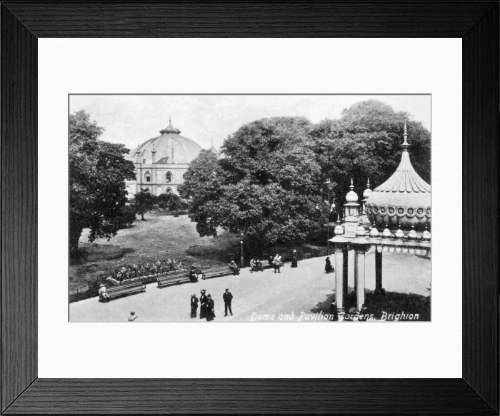 Framed Print : Dome and Pavilion Gardens, Brighton, early 20th century Framed Print : Dome and Pavilion Gardens, Brighton, early 20th century