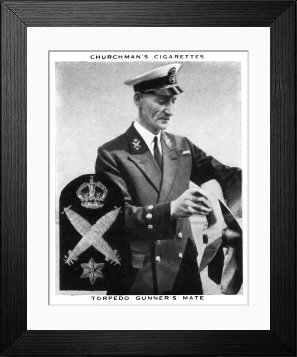 Framed Print : Torpedo Gunners Mate, 1937. Artist: WA & AC Churchman Framed Print : Torpedo Gunners Mate, 1937. Artist: WA & AC Churchman