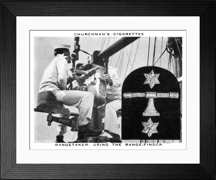 Framed Print : Rangetaker: Using The Range-Finder, 1937. Artist: WA & AC Churchman Framed Print : Rangetaker: Using The Range-Finder, 1937. Artist: WA & AC Churchman