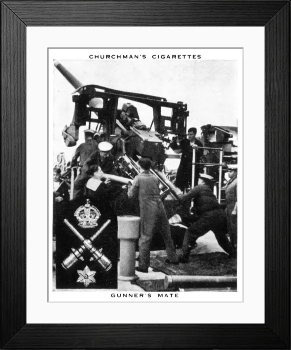 Framed Print : Gunners Mate, 1937. Artist: WA & AC Churchman Framed Print : Gunners Mate, 1937. Artist: WA & AC Churchman