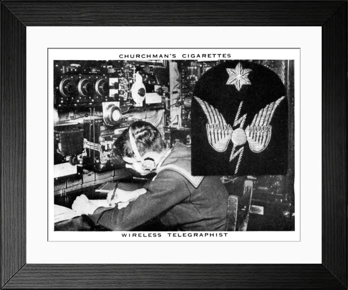 Framed Print : Wireless Telegraphist, 1937. Artist: WA & AC Churchman Framed Print : Wireless Telegraphist, 1937. Artist: WA & AC Churchman