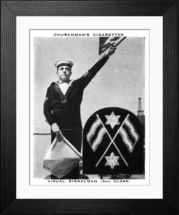 Framed Print : Visual Signalman, (3rd Class), 1937. Artist: WA & AC Churchman Framed Print : Visual Signalman, (3rd Class), 1937. Artist: WA & AC Churchman
