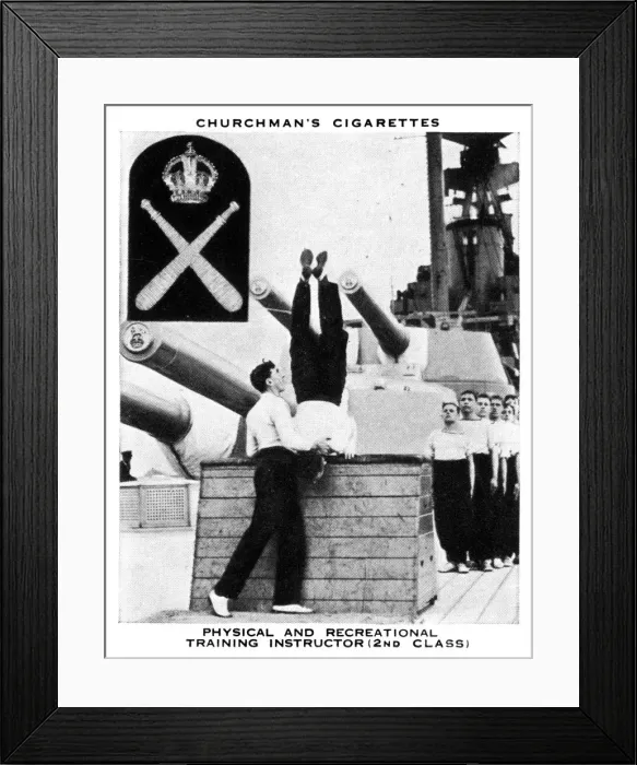 Framed Print : Physical & Recreational Training Instructor, (2nd Class), 1937. Artist: WA & AC Churchman Framed Print : Physical & Recreational Training Instructor, (2nd Class), 1937. Artist: WA & AC Churchman