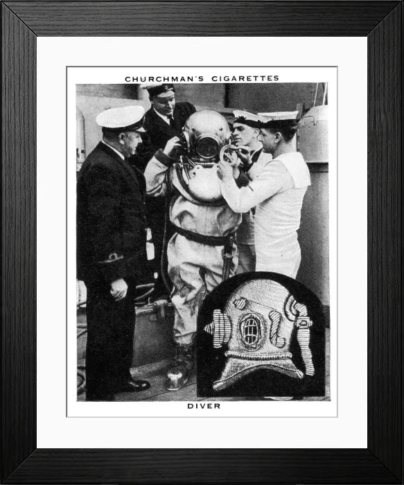 Framed Print : Diver, 1937. Artist: WA & AC Churchman Framed Print : Diver, 1937. Artist: WA & AC Churchman