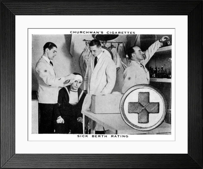 Framed Print : Sick Berth Rating, 1937. Artist: WA & AC Churchman Framed Print : Sick Berth Rating, 1937. Artist: WA & AC Churchman