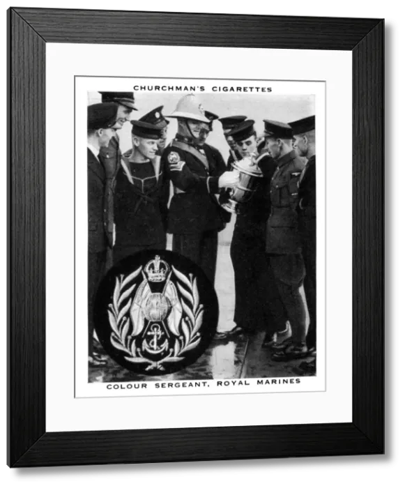 Framed Print : Colour Sergeant, Royal Marines, 1937. Artist: WA & AC Churchman Framed Print : Colour Sergeant, Royal Marines, 1937. Artist: WA & AC Churchman