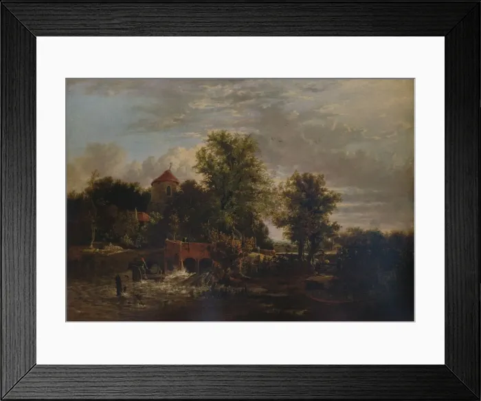 Framed Print : Slucie Gate on the River Western, c1832. Artist: Alfred Stannard Framed Print : Slucie Gate on the River Western, c1832. Artist: Alfred Stannard