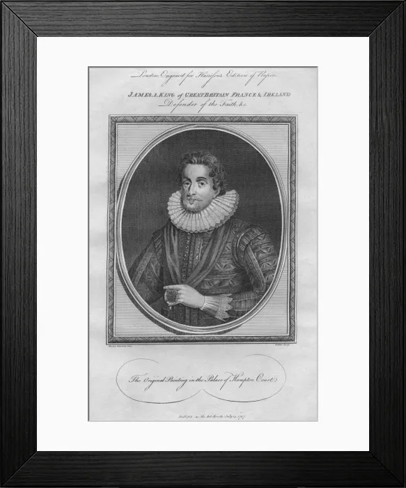 Framed Print : King James I, 1787 Framed Print : King James I, 1787