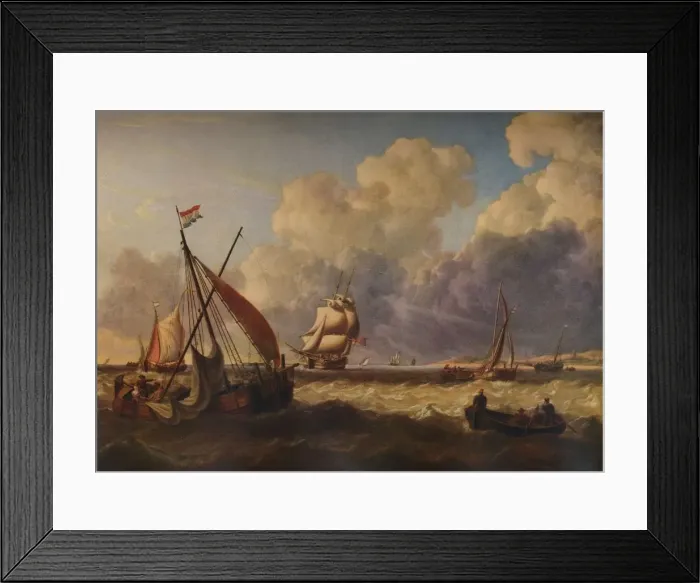 Framed Print : Fishing Boats off the Dutch Coast, 1823. Artist: Charles Martin Powell Framed Print : Fishing Boats off the Dutch Coast, 1823. Artist: Charles Martin Powell