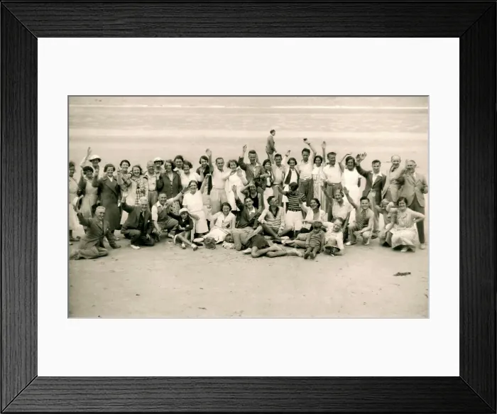 Framed Print : Sports day for the Gloucester Hotel party on La Publente Beach, Jersey, 1938 Framed Print : Sports day for the Gloucester Hotel party on La Publente Beach, Jersey, 1938