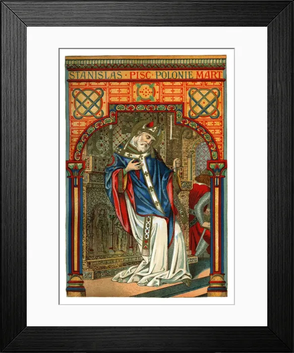 Framed Print : St Stanislas, 11th century Polish bishop and martyr, 1886