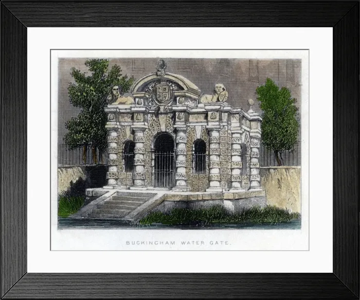 Framed Print : Buckingham Water Gate, the Strand, London, c1850 Framed Print : Buckingham Water Gate, the Strand, London, c1850