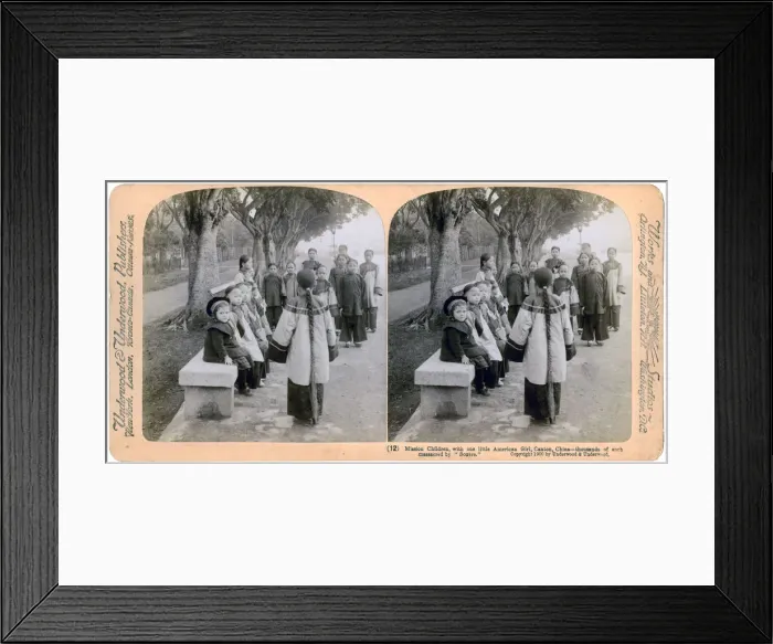 Framed Print : Mission children, with one little American girl, Canton, China, 1900. Artist: Underwood & Underwood Framed Print : Mission children, with one little American girl, Canton, China, 1900. Artist: Underwood & Underwood