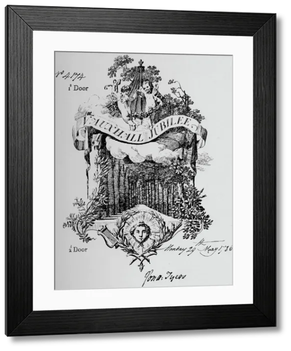 Framed Print : An admission ticket to Vauxhall Gardens, 1786, (1912) Framed Print : An admission ticket to Vauxhall Gardens, 1786, (1912)