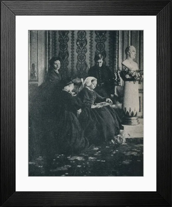 Framed Print : The Queen, with the Prince of Wales, the Princess Royal and the Princess Alice, in 1862, c1862, (1 Artist: William Samuel Bambridge Framed Print : The Queen, with the Prince of Wales, the Princess Royal and the Princess Alice, in 1862, c1862, (1 Artist: William Samuel Bambridge