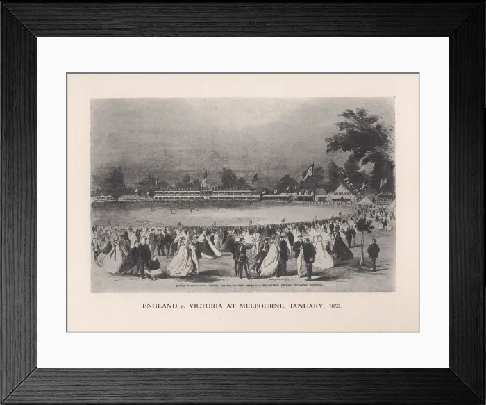 Framed Print : England v Victoria at Melbourne, Australia, January 1862 (1912) Framed Print : England v Victoria at Melbourne, Australia, January 1862 (1912)
