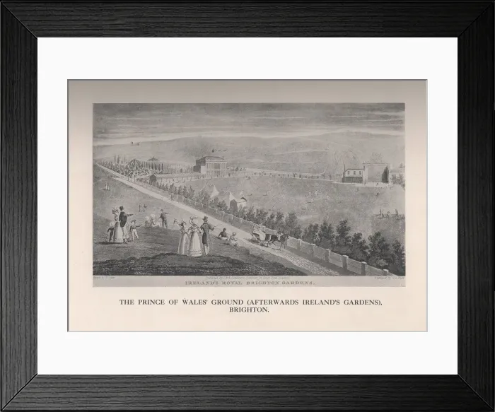 Framed Print : The Prince of Wales Ground (afterwards Irelands Gardens), Brighton, Sussex, 19th century (1912). Artist: George Hunt Framed Print : The Prince of Wales Ground (afterwards Irelands Gardens), Brighton, Sussex, 19th century (1912). Artist: George Hunt