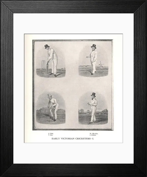 Framed Print : Early Victorian cricketers, 19th century (1912) Framed Print : Early Victorian cricketers, 19th century (1912)