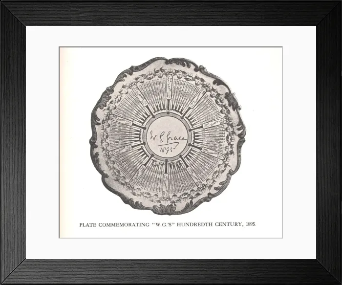 Framed Print : Plate commemorating WG Graces hundreth century, 1895 (1912) Framed Print : Plate commemorating WG Graces hundreth century, 1895 (1912)