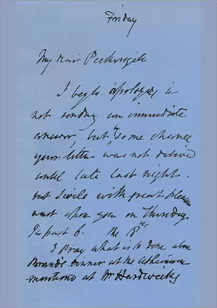Letter from JMW Turner, c1840 (1904). Artist: JMW Turner