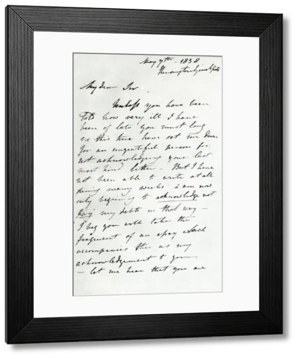 Framed Print : A letter from Augustus Wall Callcott, 7 May 1838 (1904). Artist: Augustus Wall Callcott Framed Print : A letter from Augustus Wall Callcott, 7 May 1838 (1904). Artist: Augustus Wall Callcott