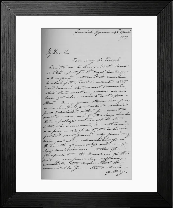 Framed Print : A letter from Martin Archer Shee, 1839 (1904). Artist: Sir Martin Archer Shee Framed Print : A letter from Martin Archer Shee, 1839 (1904). Artist: Sir Martin Archer Shee