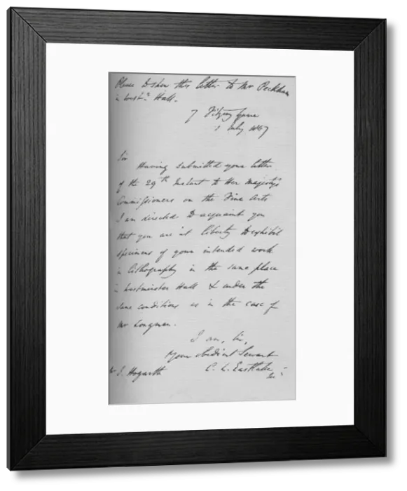 Framed Print : A letter from Charles Lock Eastlake, 1847 (1904). Artist: Charles Lock Eastlake Framed Print : A letter from Charles Lock Eastlake, 1847 (1904). Artist: Charles Lock Eastlake