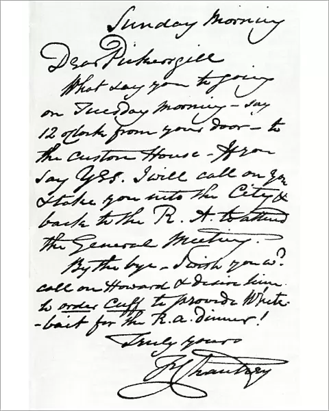 A letter from Francis Leggatt Chantrey, 1839 (1904). Artist: Francis Legatt Chantrey