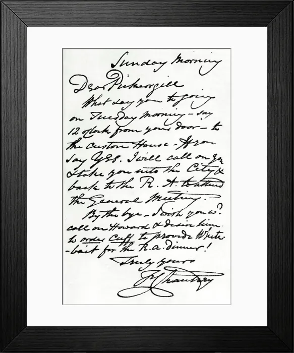 Framed Print : A letter from Francis Leggatt Chantrey, 1839 (1904). Artist: Francis Legatt Chantrey