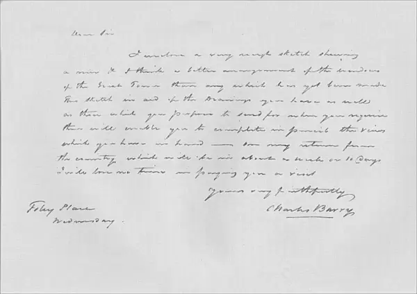 A letter from Charles Barry, c1840 (1904). Artist: Sir Charles Barry