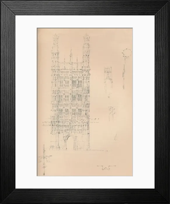Framed Print : Victoria Tower, Westminster, c1837 (1904). Artist: Sir Charles Barry Framed Print : Victoria Tower, Westminster, c1837 (1904). Artist: Sir Charles Barry