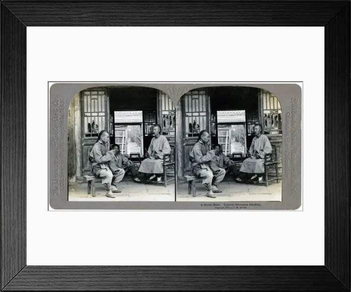 Framed Print : A social hour, a typical Chinaman smoking, China, 1902. Artist: CH Graves Framed Print : A social hour, a typical Chinaman smoking, China, 1902. Artist: CH Graves