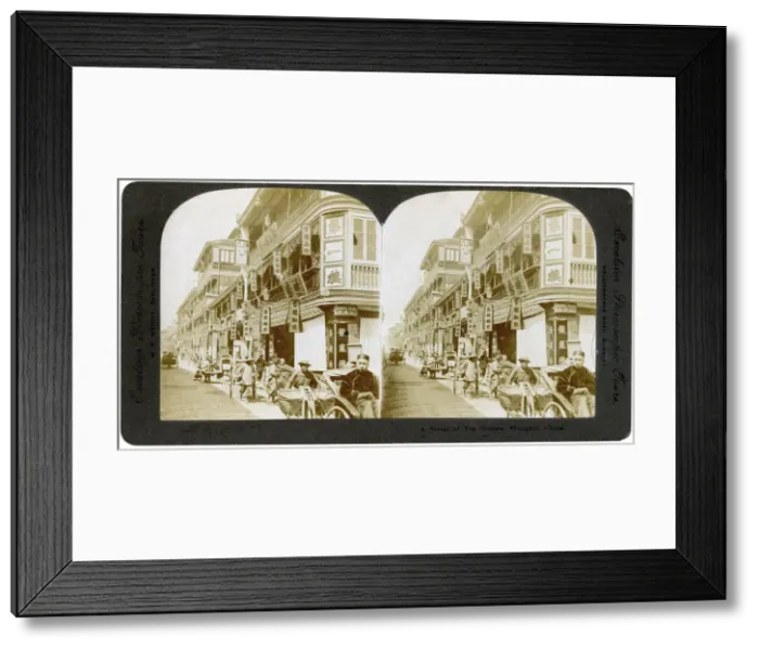 Framed Print : Street of tea houses, Shanghai, China, 20th century. Artist: ME Wright Framed Print : Street of tea houses, Shanghai, China, 20th century. Artist: ME Wright