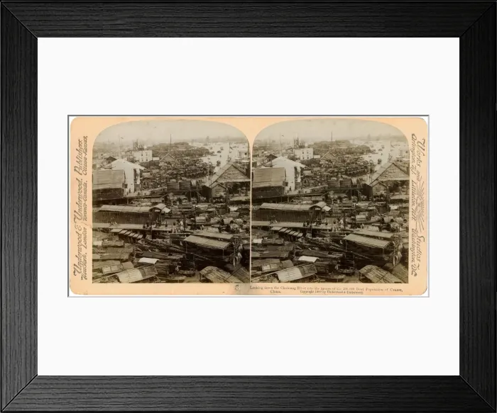 Framed Print : Looking down the Pearl River (Zhu Jiang) at Canton (Guangzhou), China, 1900. Artist: Underwood & Underwood Framed Print : Looking down the Pearl River (Zhu Jiang) at Canton (Guangzhou), China, 1900. Artist: Underwood & Underwood