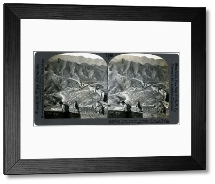 Framed Print : Great Wall of China, near Hankow Pass, China, c1900s. Artist: Keystone Framed Print : Great Wall of China, near Hankow Pass, China, c1900s. Artist: Keystone