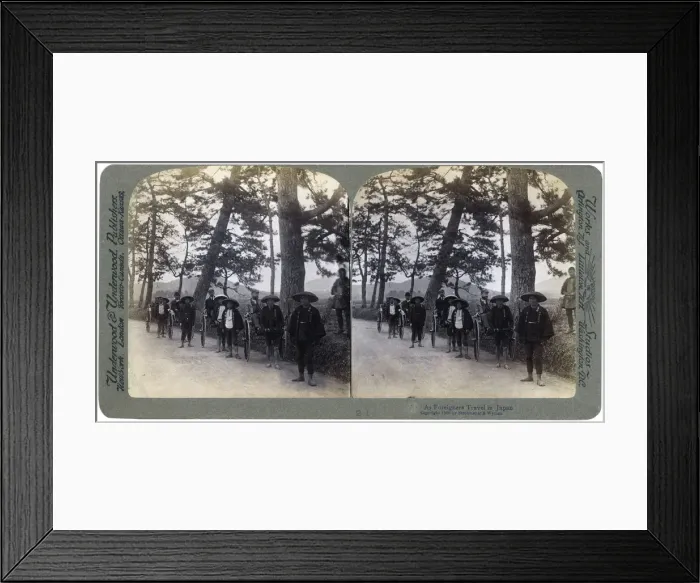 Framed Print : How foreigners travel in Japan, 1896. Artist: Strohmeyer and Wyman Framed Print : How foreigners travel in Japan, 1896. Artist: Strohmeyer and Wyman