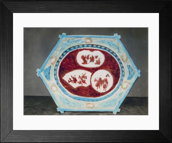 Framed Print : Kaga or Kutani plate, 1882. Artist: Baron Raimund von Stillfried Framed Print : Kaga or Kutani plate, 1882. Artist: Baron Raimund von Stillfried