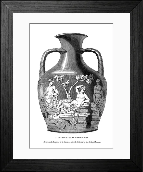 Framed Print : The Portland or Barberini Vase, 1843. Artist: J Jackson Framed Print : The Portland or Barberini Vase, 1843. Artist: J Jackson