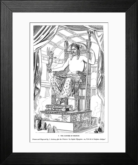 Framed Print : The Jupiter of Phidias, 1843. Artist: J Jackson Framed Print : The Jupiter of Phidias, 1843. Artist: J Jackson