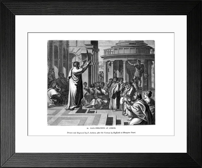 Framed Print : Paul preaching at Athens, 1843. Artist: J Jackson Framed Print : Paul preaching at Athens, 1843. Artist: J Jackson